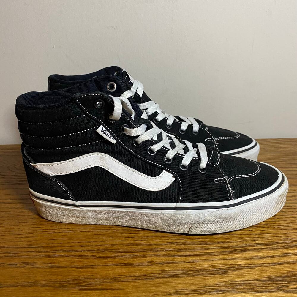 Vans Filmore Hi Women’s 8.5 Sk8 Skate Skateboard Sneakers Black White Canvas